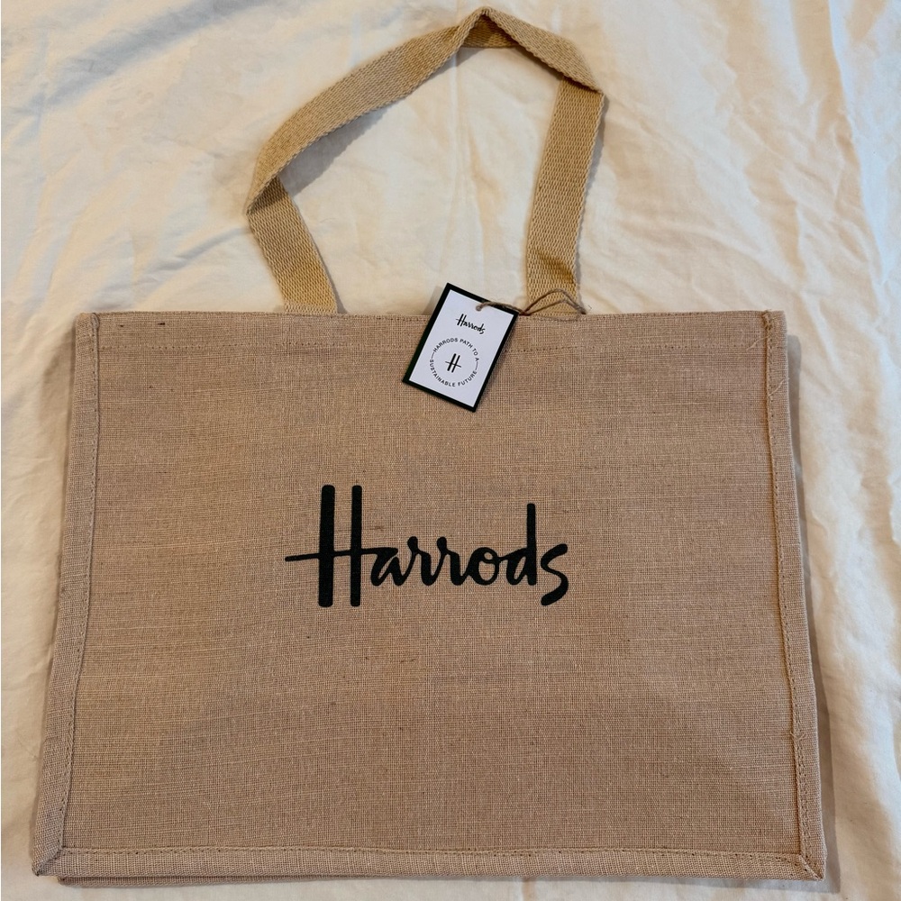 NWT! Harrods Jute Tote Bag Summer must have